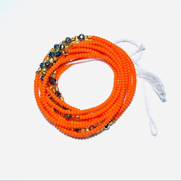 NEW Small African orange waist beads SIZE 45 inch - Picture 6 of 6